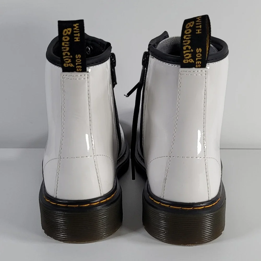 Dr. Martens 1460 J White Boots Patent Leather Side Zip Kids 3 US(EU 34 / UK 2)